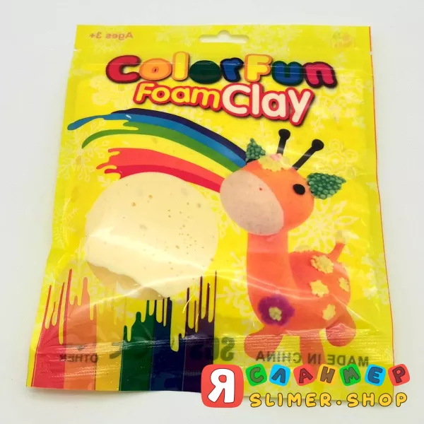 Глина Colour Fun Foam Clay молочная 40 гр для слайма