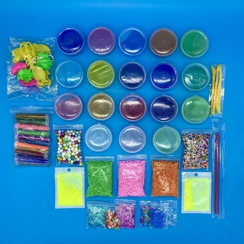 Слайм опыт. СЛАЙМ набор. DIY Slime Kit. DLI Slime Kit. Набор наполнителей 48 шт.